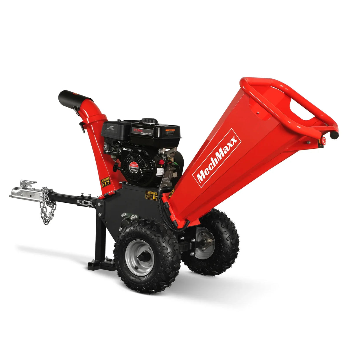 MechMaxx 4 inch DUCAR 212cc 7hp Gas Engine Powered Wood Chipper with Towbar, GS650
