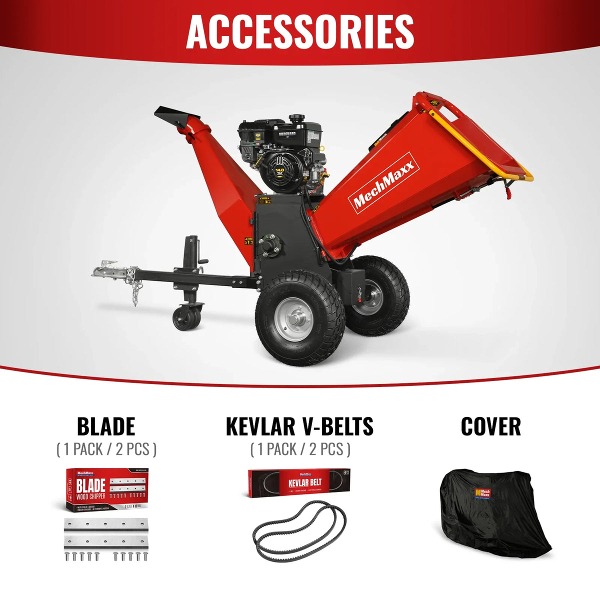 MechMaxx 6 inch E-start B&S VANGUARD 408cc 14hp Gasoline Engine Powered Drum Wood Chipper , P4206