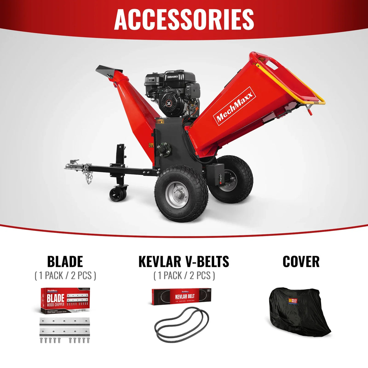 MechMaxx 6 inch E-start ZONSEN 420cc 13.4hp Gasoline Engine Powered Drum Wood Chipper , P4206