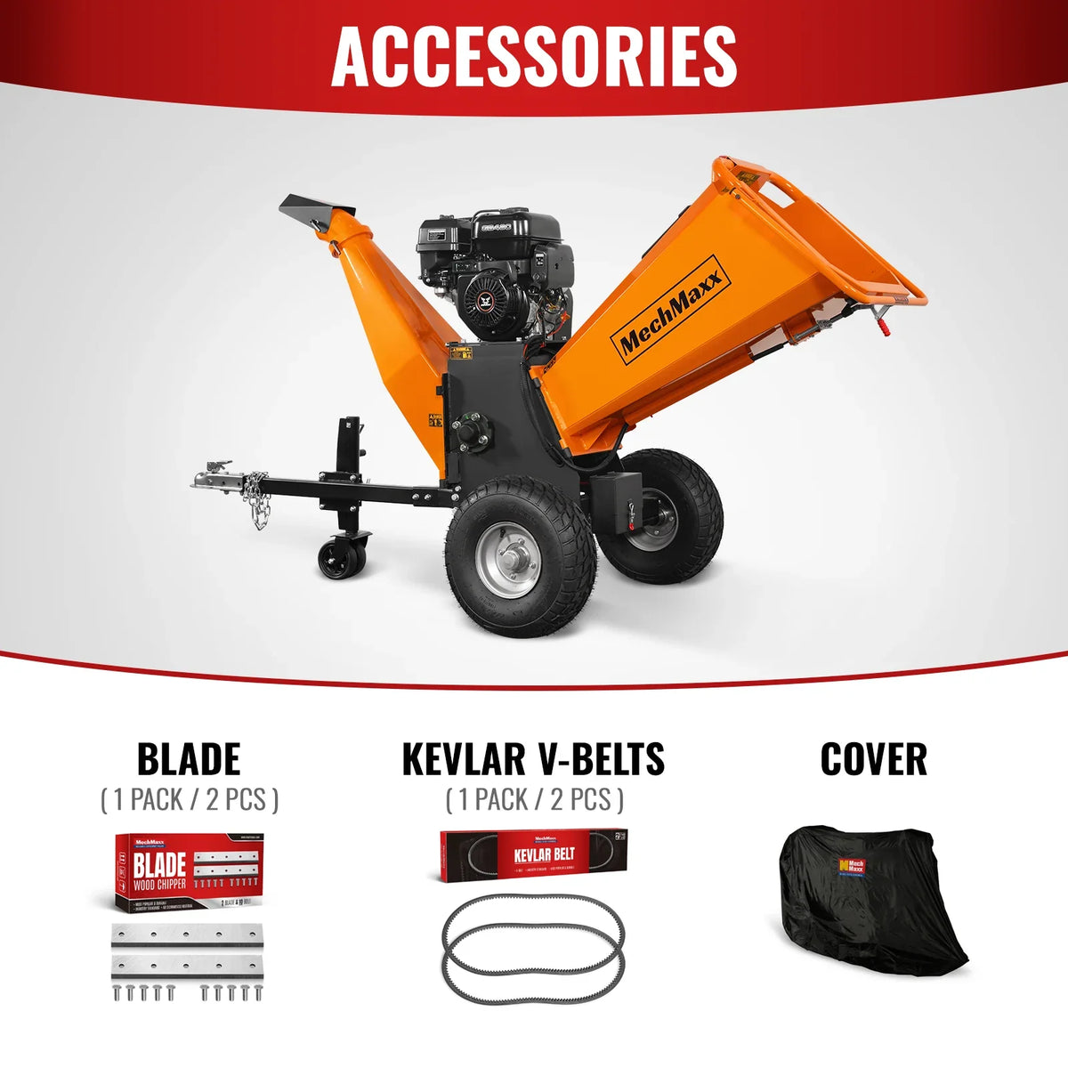 MechMaxx 6 inch E-start ZONSEN 420cc 13.4hp Gasoline Engine Powered Drum Wood Chipper , P4206