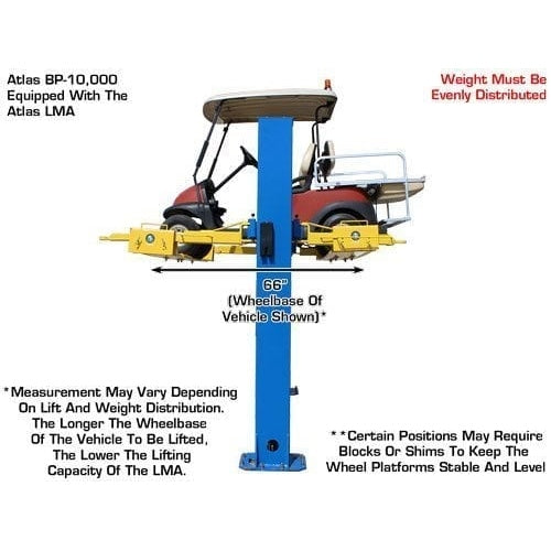 Atlas 9OHSC 2-Post Lift + Lawn Mower Adapter Combo