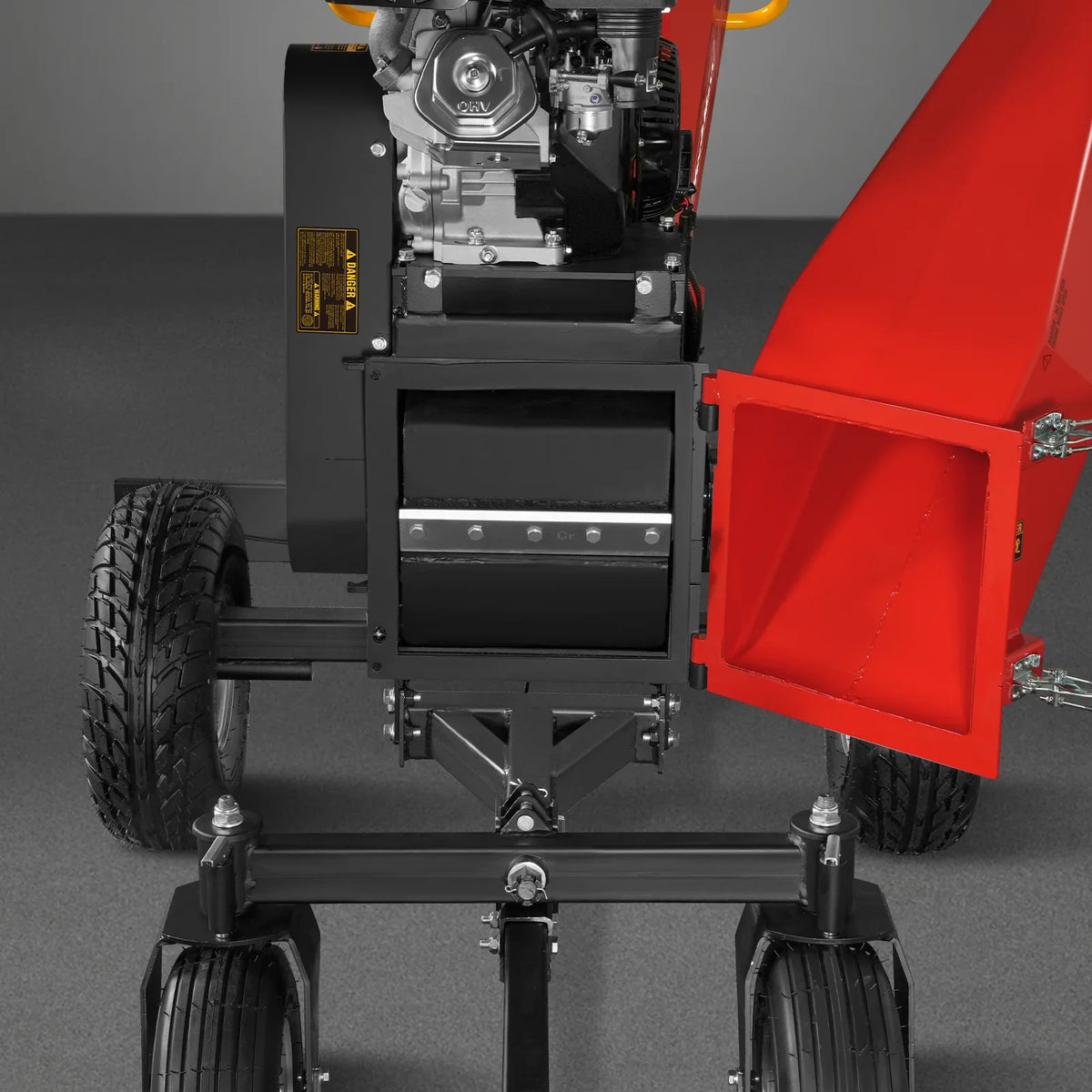 MechMaxx 6 inch ZONSEN E-Start 459cc 15hp Gas Powered 4 - Wheel Drum Wood Chipper with Taillight , B150
