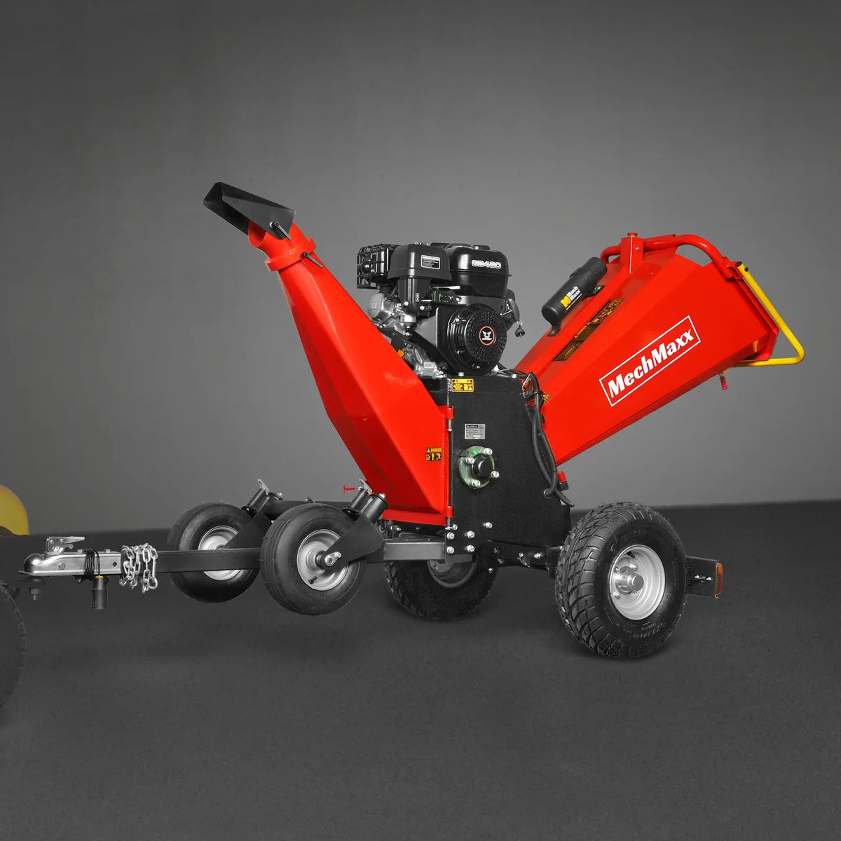 MechMaxx 6 inch ZONSEN E-Start 459cc 15hp Gas Powered 4 - Wheel Drum Wood Chipper with Taillight , B150