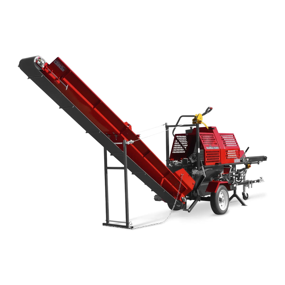 MechMaxx Firewood Log Splitter Processor with Conveyor, 20ton Splitting Force 24" x 15" Log Capacity, 18" Chainsaw, HLS20