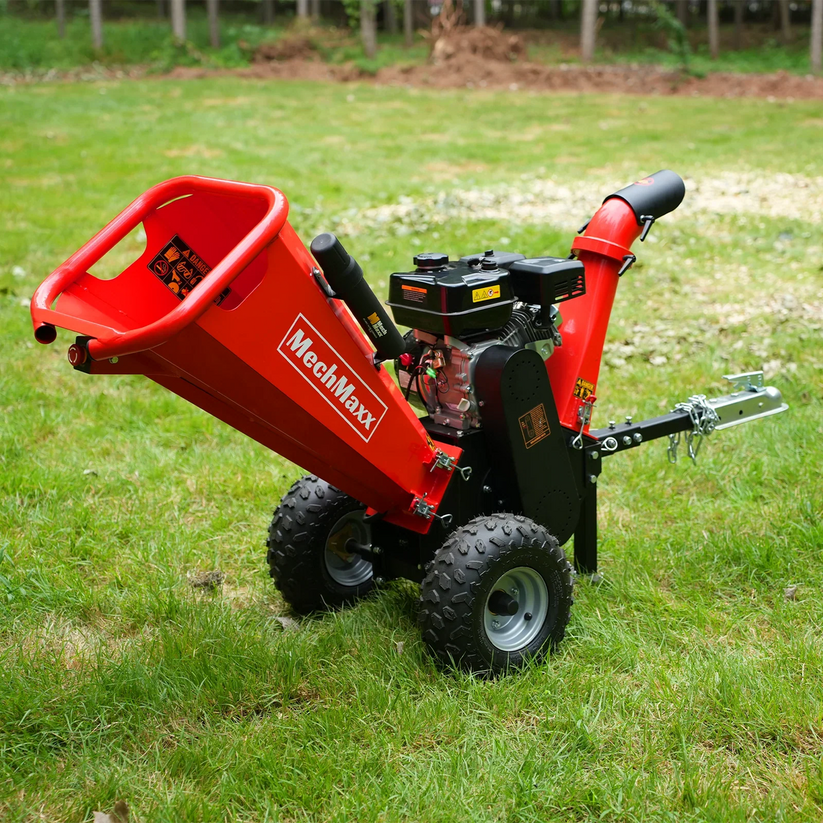 MechMaxx 4 inch DUCAR 212cc 7hp Gas Engine Powered Wood Chipper with Towbar, GS650