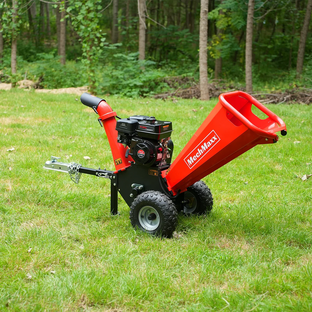 MechMaxx 4 inch DUCAR 212cc 7hp Gas Engine Powered Wood Chipper with Towbar, GS650