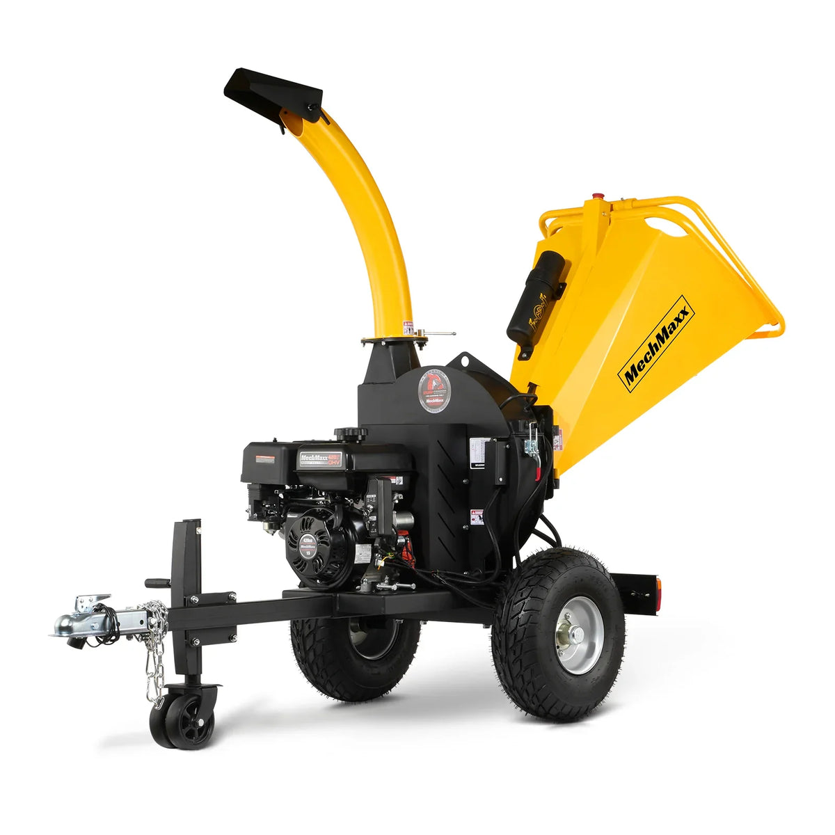 MechMaxx 5 inch E-start DUCAR 420cc 15hp Gasoline Engine Powered Disc Wood Chipper with Taillight , P4205