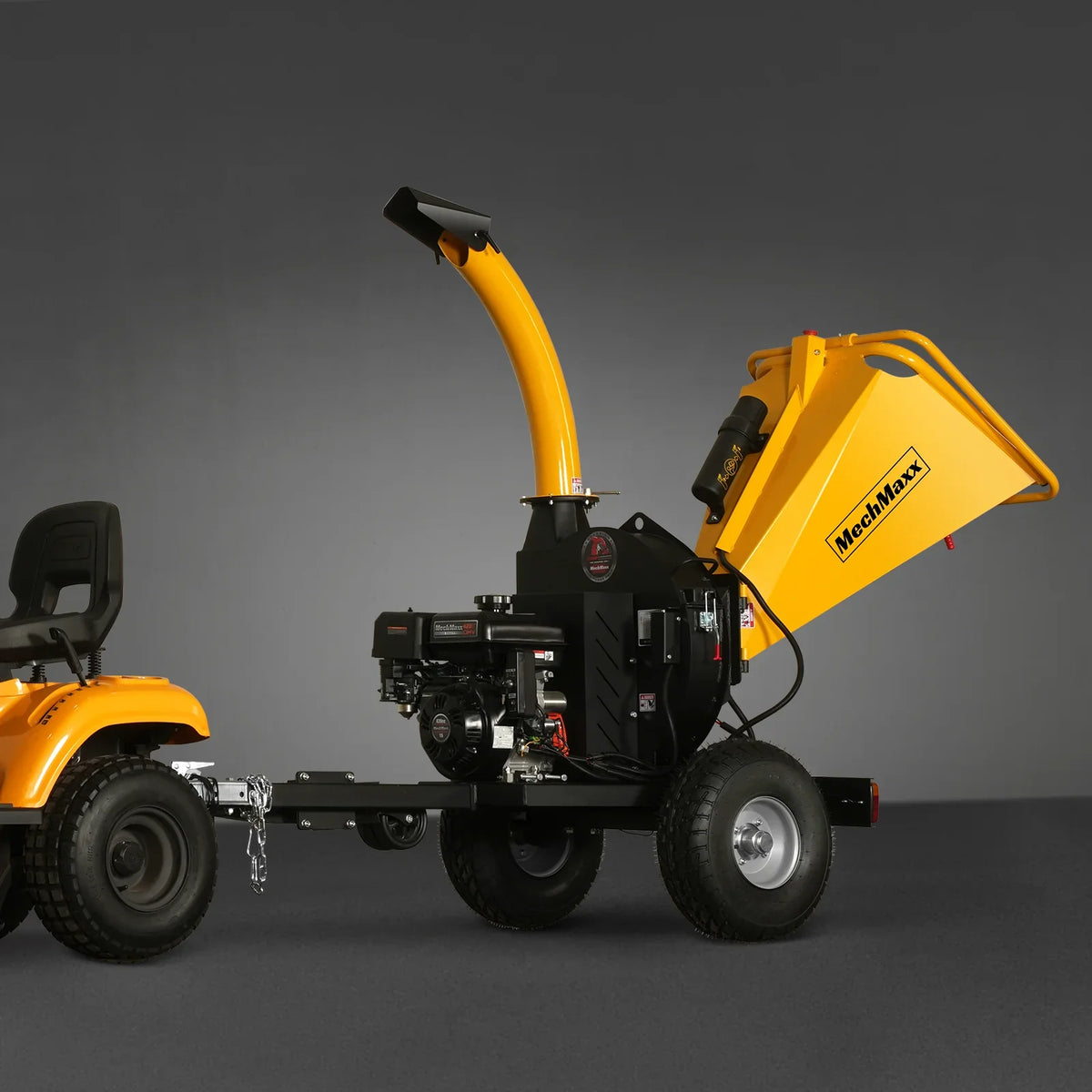 MechMaxx 5 inch E-start DUCAR 420cc 15hp Gasoline Engine Powered Disc Wood Chipper with Taillight , P4205