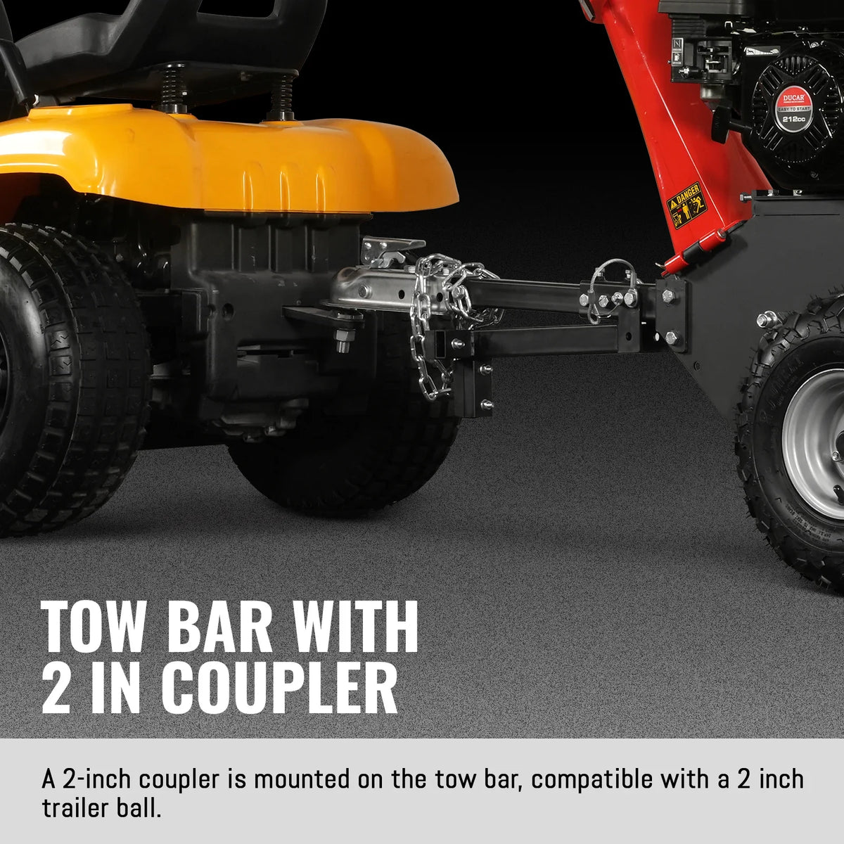 MechMaxx 4 inch DUCAR 212cc 7hp Gas Engine Powered Wood Chipper with Towbar, GS650