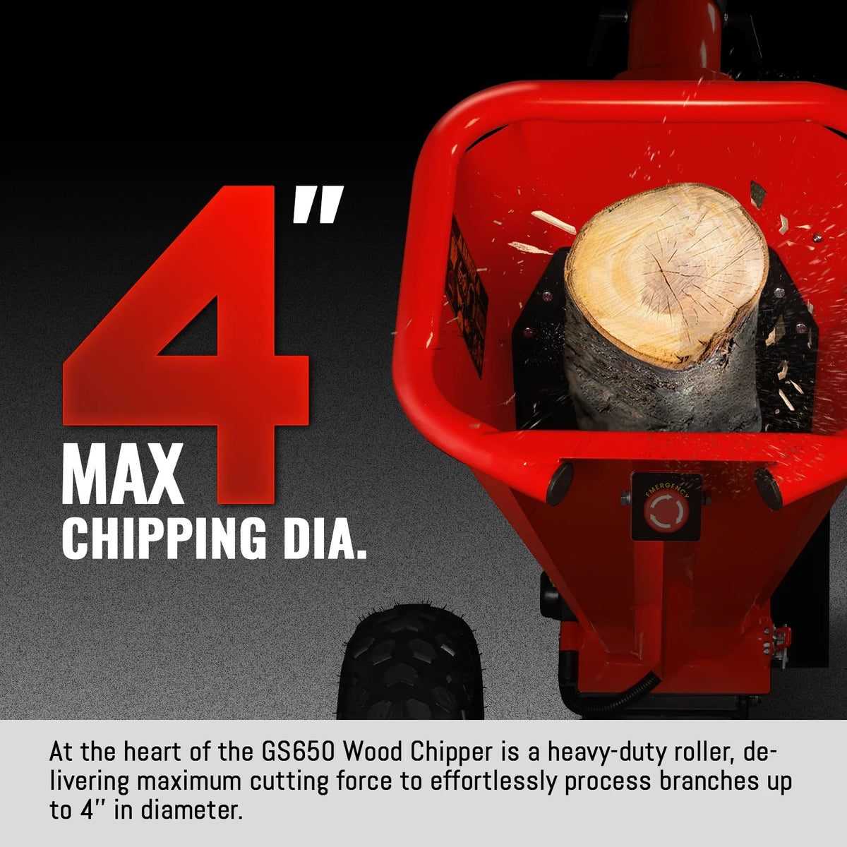 MechMaxx HONDA GX200 Gasoline Engine Powered 4 inch Wood Chipper, GS650