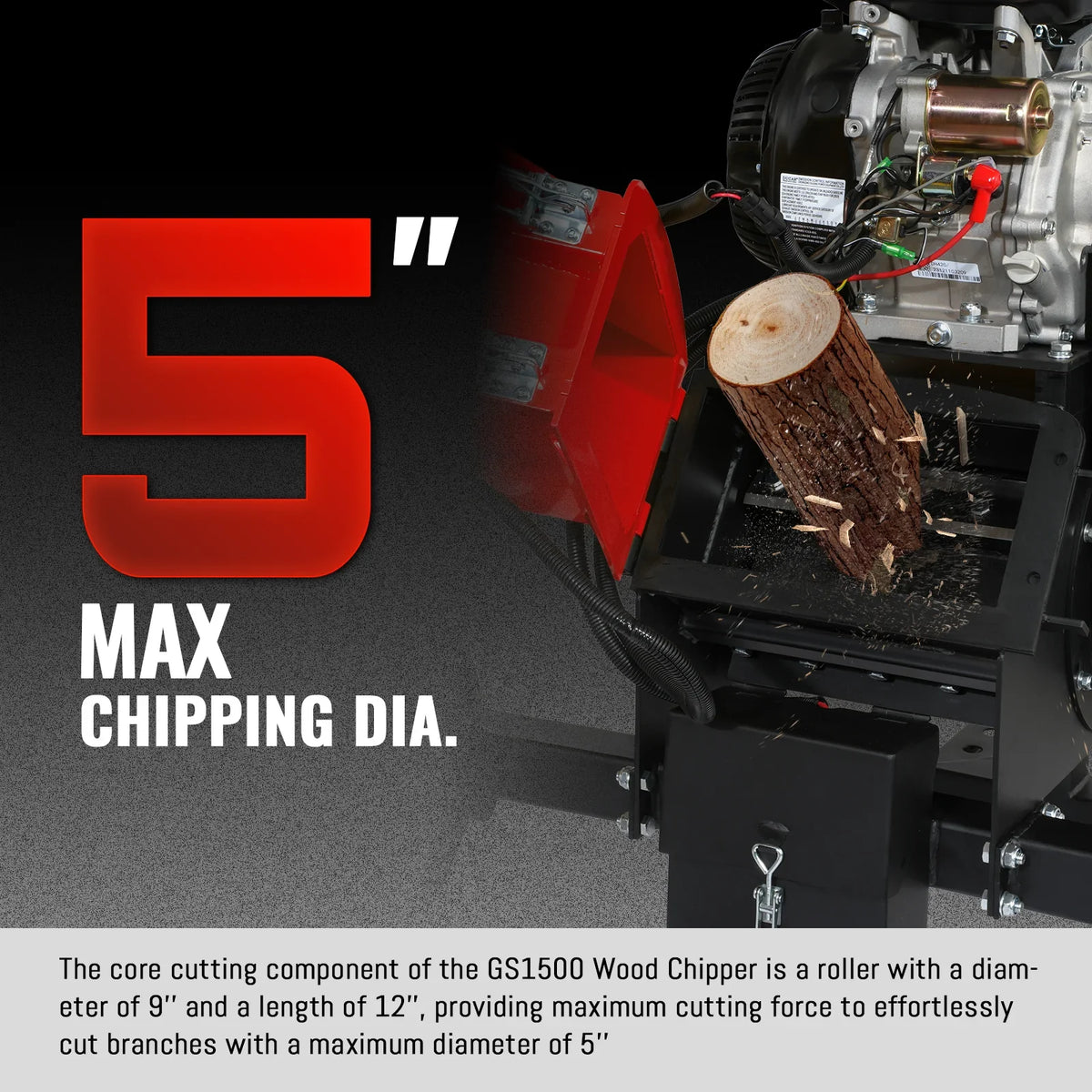 MechMaxx 5 inch E-start ZONSEN 459cc Gasoline Engine Powered Wood Chipper , GS1500