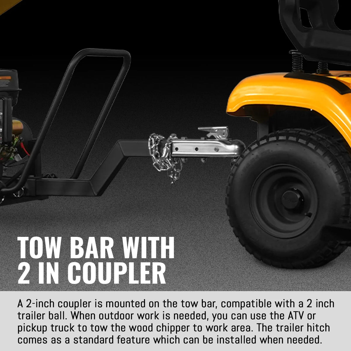 MechMaxx 5 inch E-start DUCAR 420cc 15hp Gasoline Engine Powered Drum Wood Chipper with Towbar , PGS1500
