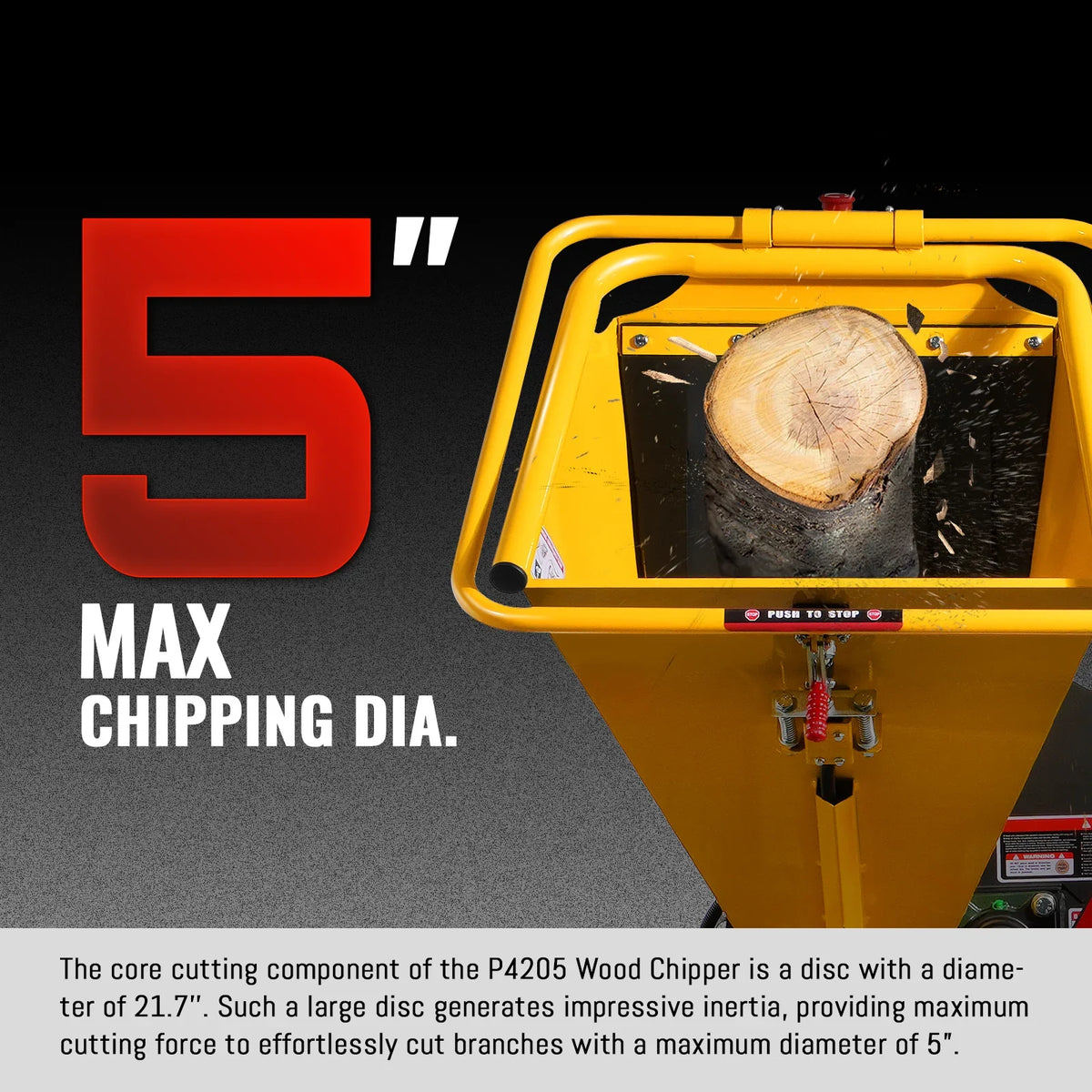 MechMaxx 5 inch E-start DUCAR 420cc 15hp Gasoline Engine Powered Disc Wood Chipper with Taillight , P4205