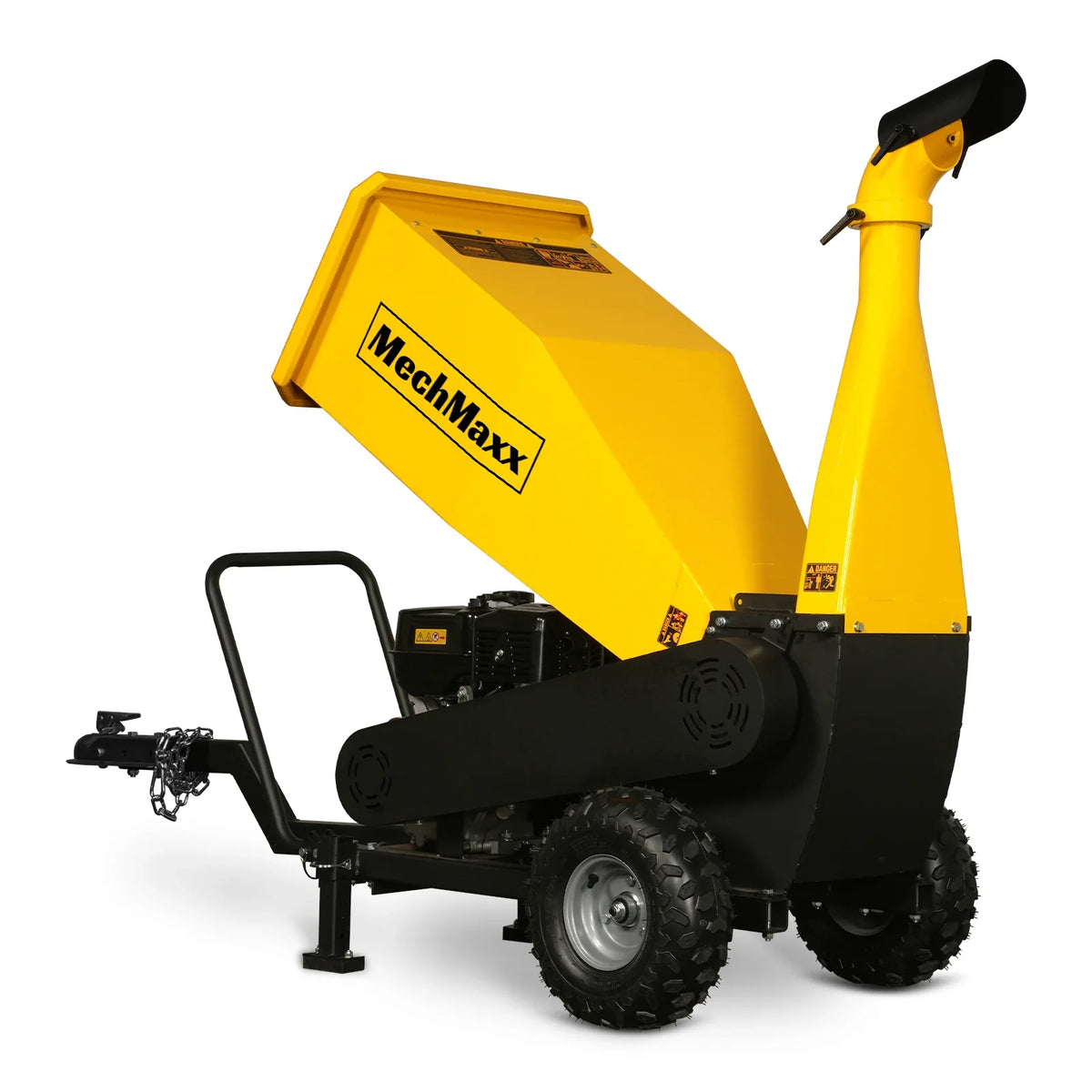 MechMaxx 5 inch E-start DUCAR 420cc 15hp Gasoline Engine Powered Drum Wood Chipper with Towbar , PGS1500