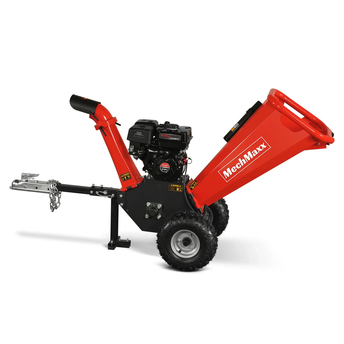 MechMaxx 4 inch DUCAR 212cc 7hp Gas Engine Powered Wood Chipper with Towbar,  GS650