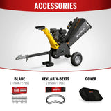 MechMaxx 5 inch E-start KOHLER 429cc Gasoline Engine Powered Wood Chipper,  GS1500