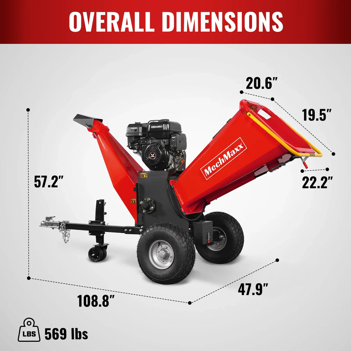 MechMaxx 6 inch E-start ZONSEN 420cc 13.4hp Gasoline Engine Powered Drum Wood Chipper ,  P4206
