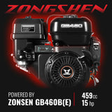 MechMaxx 6 inch E-start ZONSEN 459cc 15hp Gasoline Engine Powered Drum Wood Chipper,  P4206