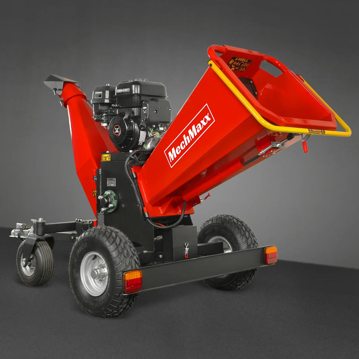 MechMaxx 6 inch ZONSEN E-Start 459cc 15hp Gas Powered 4 - Wheel Drum Wood Chipper with Taillight ,  B150