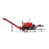 MechMaxx Honda GX390 Engine Firewood Log Splitter Processor with Conveyor,  20ton Splitting Force 24" x 15" Log Capacity,  18" Chainsaw,  HLS20