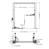Katool 11,000 lb Asymmetric 2-Post Lift AS110D