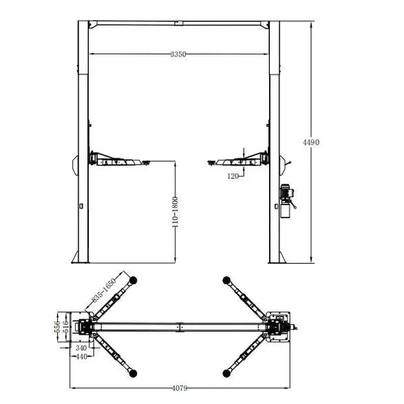 Katool 15,000 lb Direct-Drive 2-Post Lift M150D