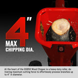 MechMaxx 4 inch DUCAR 212cc 7hp Gas Engine Powered Wood Chipper with Towbar,  GS650