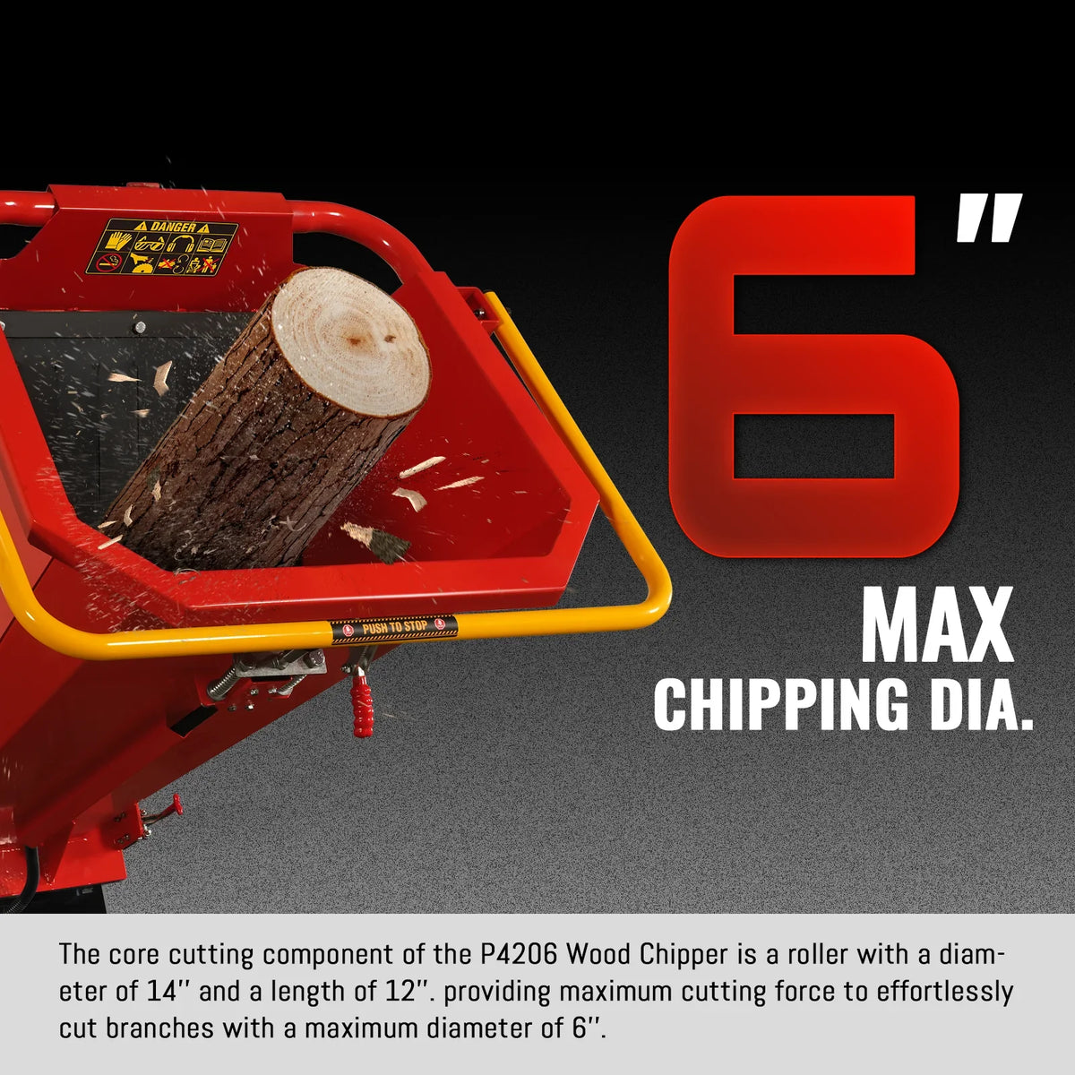 MechMaxx 6 inch E-start B&S VANGUARD 408cc 14hp Gasoline Engine Powered Drum Wood Chipper ,  P4206